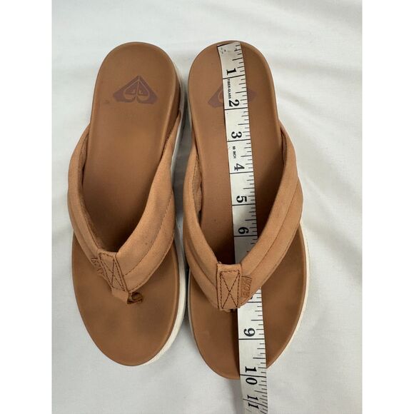 Roxy Danika Sandal In Tan Brown Small Thong Platform Beachy Summer Flip Flops 9 - Picture 9 of 9